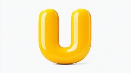3D letter "U" on a white background