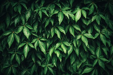 Fototapeta premium Verdant green leaves forming natural textured background