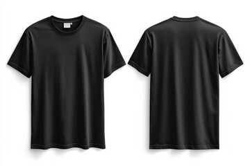 Black Tshirt Mockup Front and Back Isolated created with Generative AI