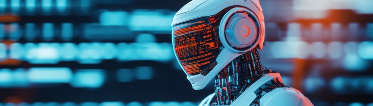 Engineer fine-tuning robotic prototype, high-tech lab, optimization algorithms, 3D illustration