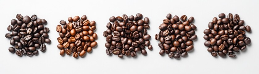 Fototapeta premium Allergy symbols blending into coffee beans, symbolic representation of coffee allergy, high detail, isolated on white background