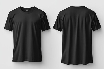 Black Tshirt Mockup Front and Back Isolated created with Generative AI