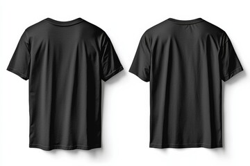 Black Tshirt Mockup Front and Back Isolated created with Generative AI