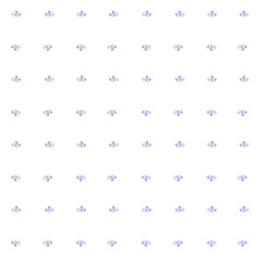 Blue delicate petals on a seamless pattern. Stylized pattern of small flowers and leaves in traditional Russian style, isolated on background. Watercolor illustration in digital. Leaves in folk style