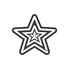 Obraz premium Black and White Star with Overlapping Lines