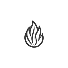 Obraz premium Black and White Stylized Flame Icon