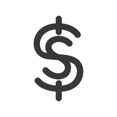 Obraz premium Black and White Stylized Dollar Sign Icon