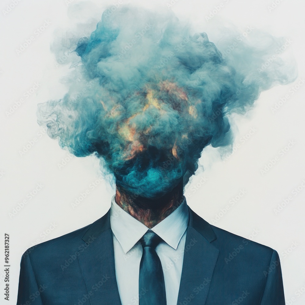 Wall mural person with a toxic aura, distorting the environment around them, creating a visual sense of discomf
