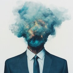 Person with a toxic aura, distorting the environment around them, creating a visual sense of discomfort