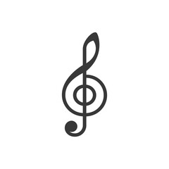 Fototapeta premium Black and White Treble Clef Music Symbol