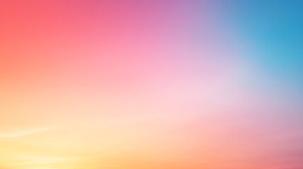 Obraz premium A smooth gradient background transitioning from soft orange to pink and lavender creating a serene sunrise effect perfect for warm and inviting designs