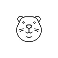 Obraz premium Line art illustration of a smiling otter face