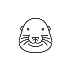 Obraz premium Line art illustration of a smiling otter face