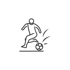 Obraz premium Line Art Illustration of a Soccer Player Kicking a Ball