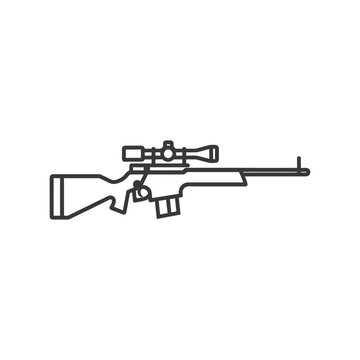 recommend clip art: Line Art Illustration of a Sniper Rifle with Scope