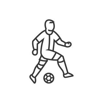 recommend clip art: Line Art Illustration of a Soccer Player Kicking a Ball