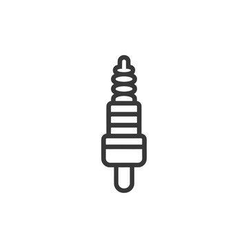 Line Art Illustration of a Spark Plug