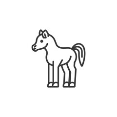 Obraz premium Line art illustration of a standing horse