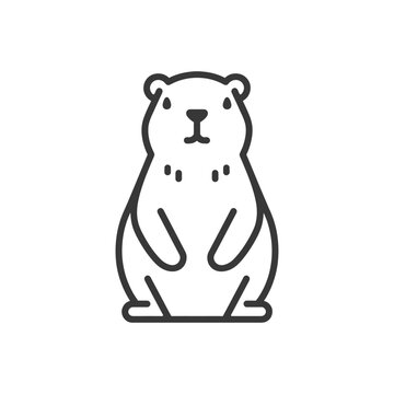 recommend clip art: Line Art Illustration of a Standing Groundhog