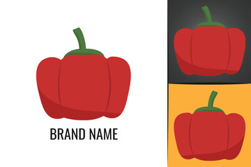 Red pepper logo. Spicy vegetables peppers logotype