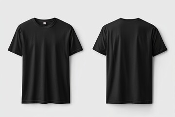 Black Tshirt Mockup Front and Back Isolated created with Generative AI