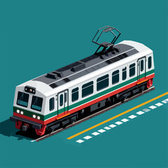 Fototapeta premium Isometric City Subway Wagon Scene