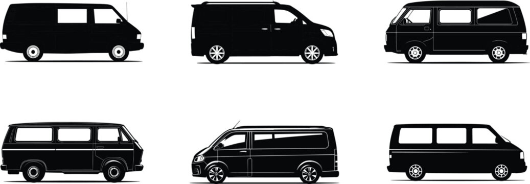 WebMinibus icon. Black silhouette. Side view. Vector simple flat graphic illustration. Isolated object on a white background. Isolate.