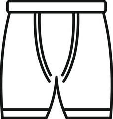 Simple vector illustration of men's athletic shorts with an elastic waistband on a white background
