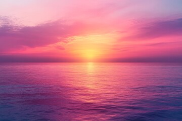 Obraz premium A smooth gradient background transitioning from soft orange to pink and lavender creating a serene sunrise effect perfect for warm and inviting designs
