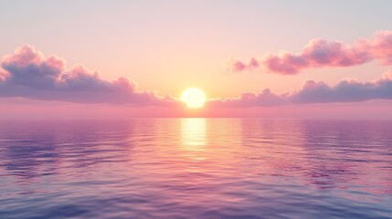 Fototapeta premium A smooth gradient background transitioning from soft orange to pink and lavender creating a serene sunrise effect perfect for warm and inviting designs