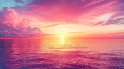 Fototapeta premium A smooth gradient background transitioning from soft orange to pink and lavender creating a serene sunrise effect perfect for warm and inviting designs