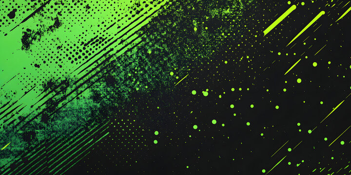 green spots, splashes and dotted paint marks on a black background. grunge texture of old background