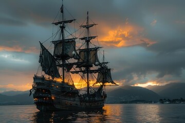 Obraz premium The ship of pirates