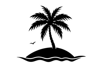 tropical island with palm tree