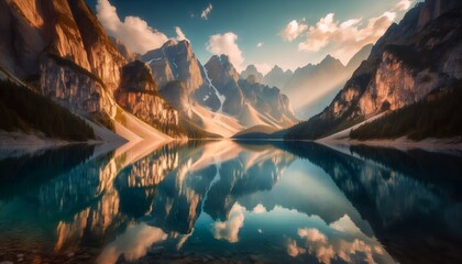 Fototapeta premium sunrise in the mountains