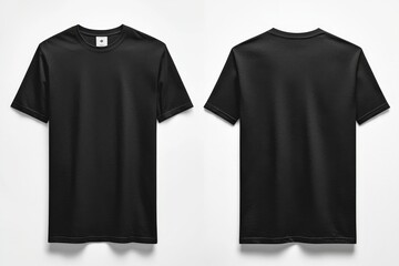 Black Tshirt Mockup Front and Back Isolated created with Generative AI