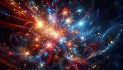 colorful fireworks explosion in the sky