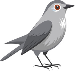 Obraz premium gray cat bird artwork victor illustration