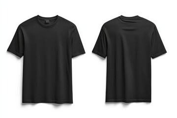 Fototapeta premium Black Tshirt Mockup Front and Back Isolated created with Generative AI