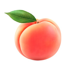 Peach isolated on white background