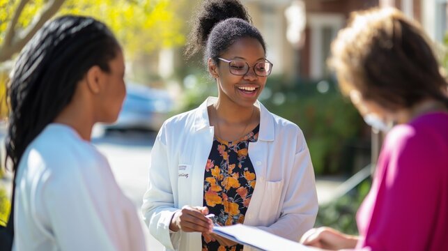 Community health workers engaging residents in a low-income neighborhood to promote wellness and distribute health information