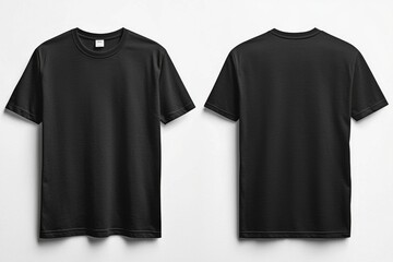 Naklejka premium Black Tshirt Mockup Front and Back Isolated created with Generative AI
