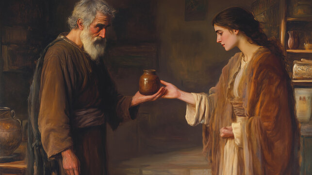 Elijah Receives Sustenance From the Widow During a Time of Famine