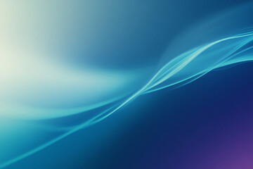 Fototapeta premium Soft light waves flow across a blue gradient background creating a smooth, abstract, and serene visual with fluid motion