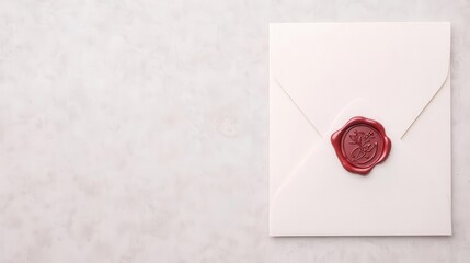 A wedding invitation sealed with a wax stamp, invitation, wax stamp