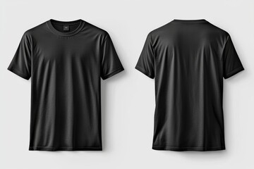 Black Tshirt Mockup Front and Back Isolated created with Generative AI