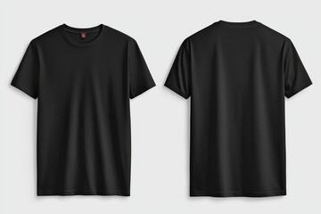 Black Tshirt Mockup Front and Back Isolated created with Generative AI