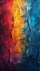 Naklejka premium Vibrant abstract texture featuring warm and cool tones blending beautifully for artistic backgrounds and designs.