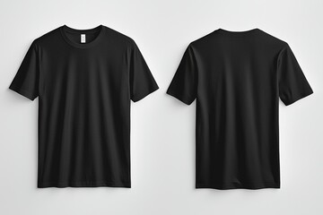 Black Tshirt Mockup Front and Back Isolated created with Generative AI