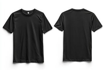 Naklejka premium Black Tshirt Mockup Front and Back Isolated created with Generative AI
